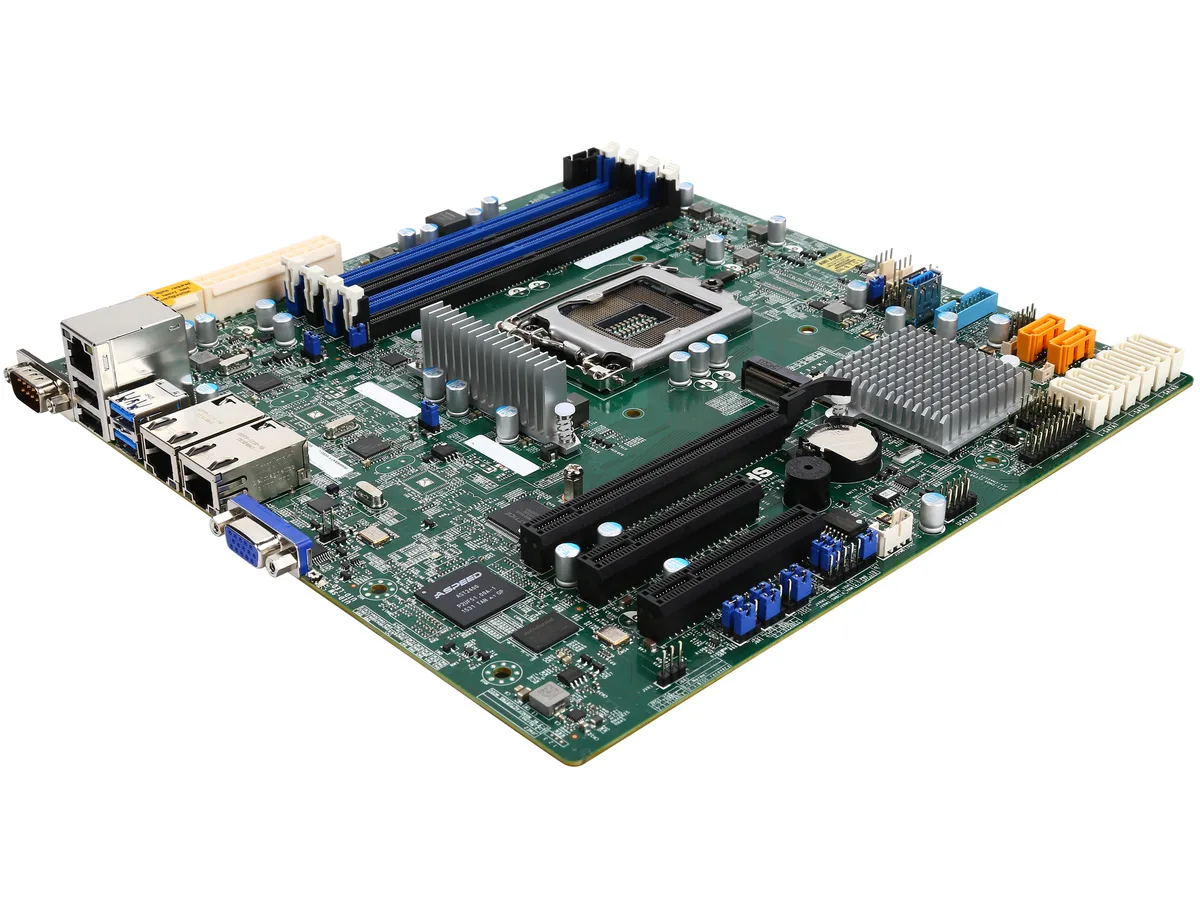Supermicro Supermicro MBD-X11SSH-F-O microATX server motherboard LGA 1151 DDR4 64GB 8 SATA dual GbE — produktfoto