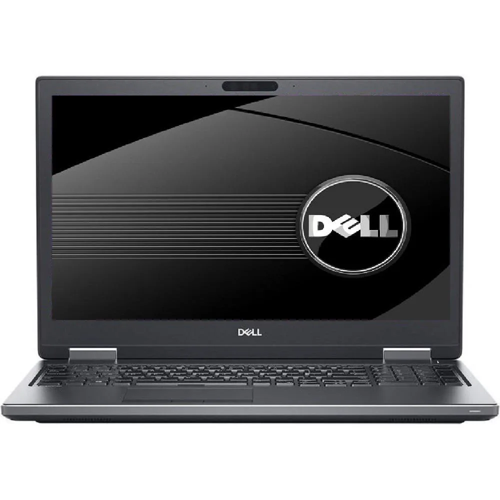 Black Dell Precision 7510 mobile workstation 15.6 inch display closed lid webcam visible
