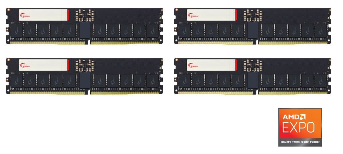 G.SKILL G.SKILL F5-6400R3239F32GQ4-T5N 128GB (4x32GB) DDR5-6400 CL32 Registered ECC server RAM — 제품 사진