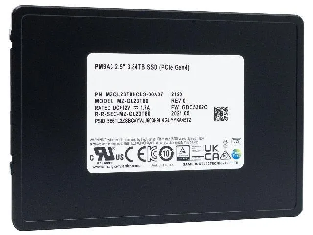 Silver 2.5 inch U.2 NVMe enterprise SSD, new condition