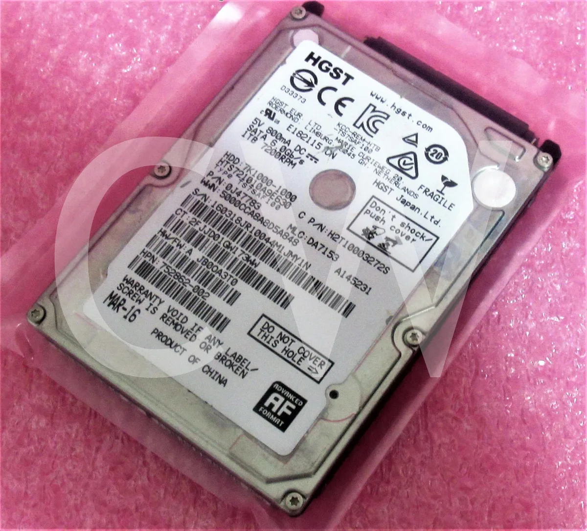HGST HGST HTS721010A9E630 1TB 7200RPM 32MB 2.5" SATA internal hard drive — fotografia produktu