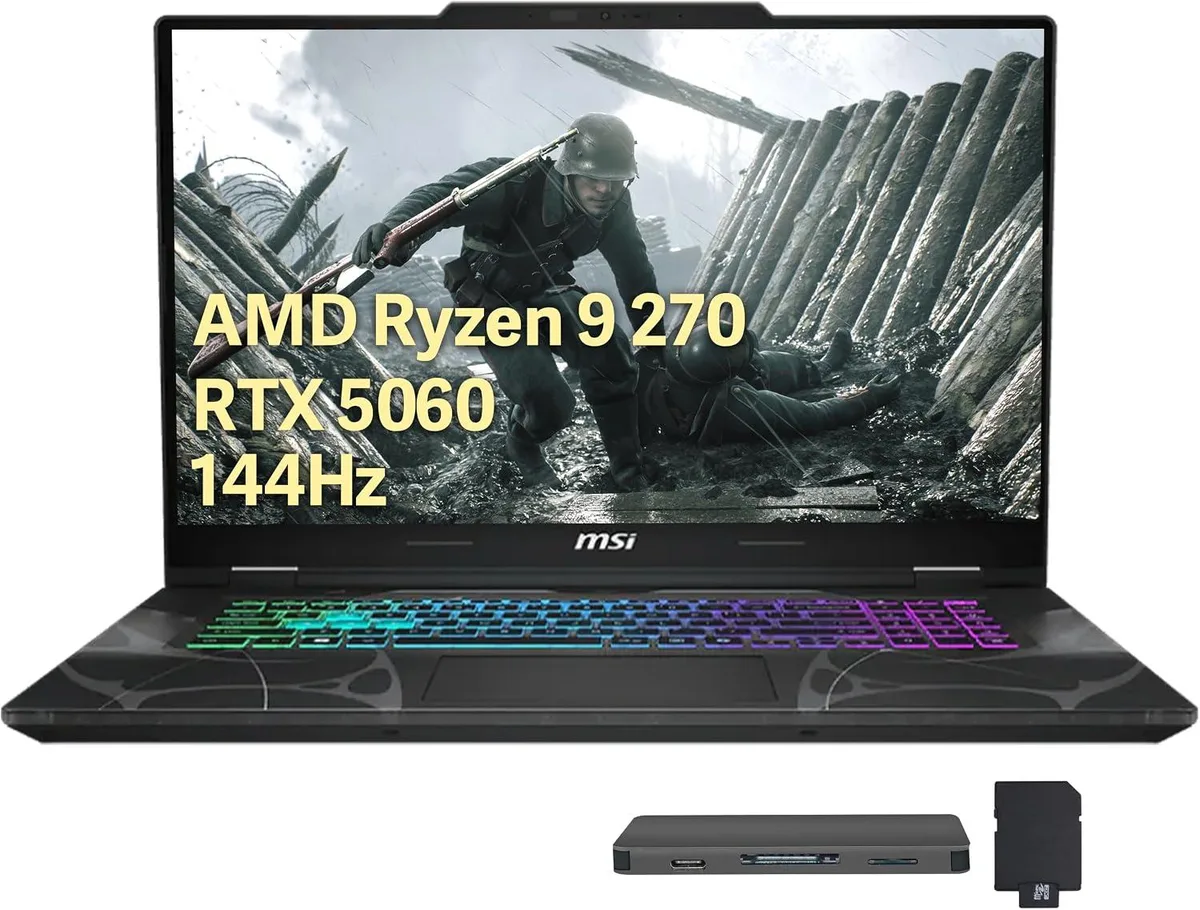 MSI MSI Cyborg A15 AI Gaming Laptop AMD Ryzen 9 270 RTX 5060 32GB DDR5 3TB Storage 15.6 144Hz Black — product photo