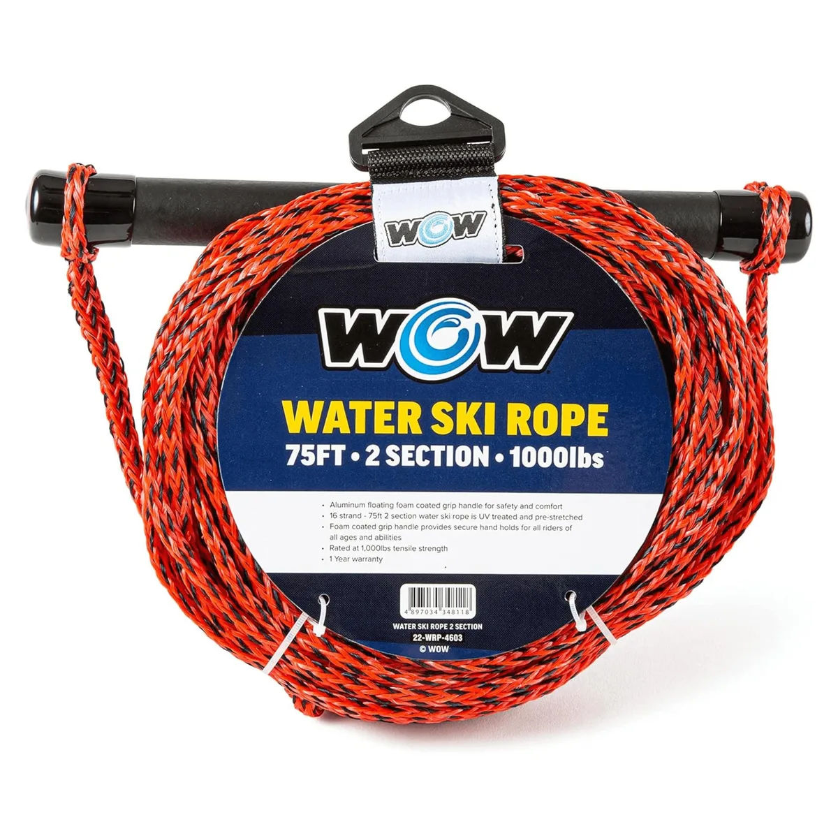WOW Watersports WOW Watersports 75ft 2-Section UV Treated Water Ski Rope water sports gear — product photo