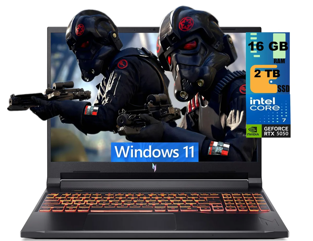 Acer America Acer Nitro V 16 gaming laptop Intel Core 7 240H RTX 5050 16GB 2TB 16.0 180Hz — product photo