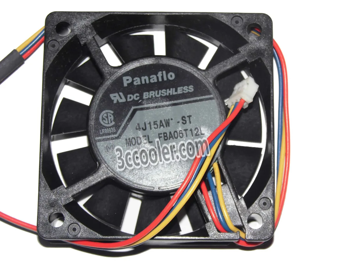Black square 60mm fan with 3-pin connector