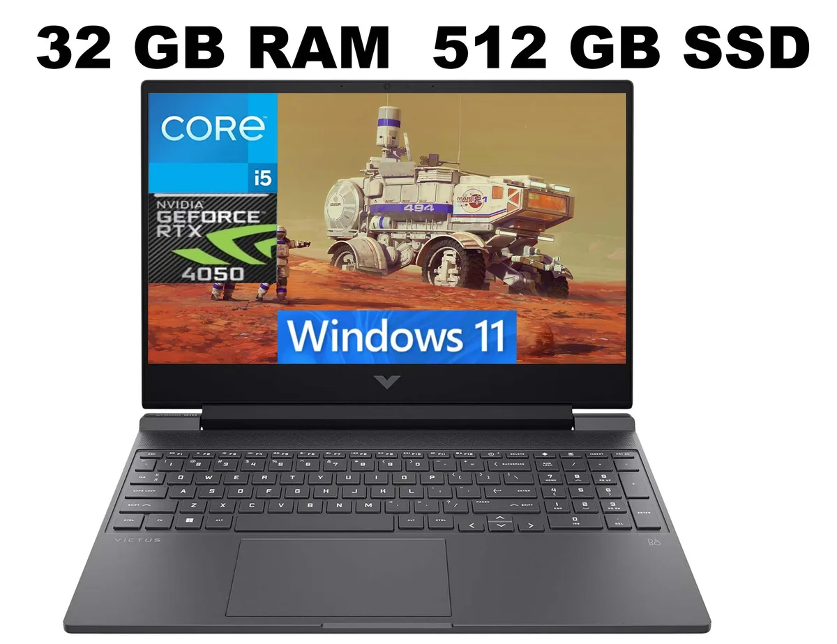 Black 15.6 inch gaming laptop with backlit keyboard