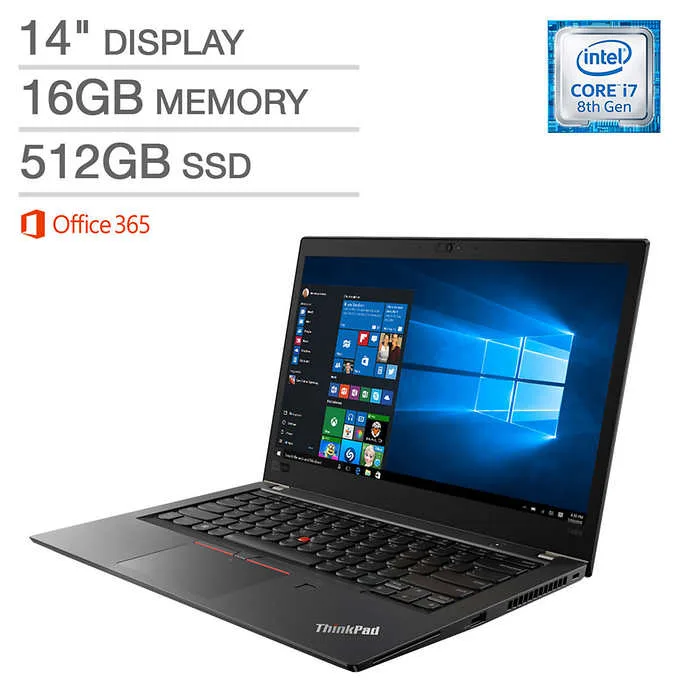 Lenovo Lenovo ThinkPad T480S laptop i7-8550U 16GB 512GB 14 FHD — product photo