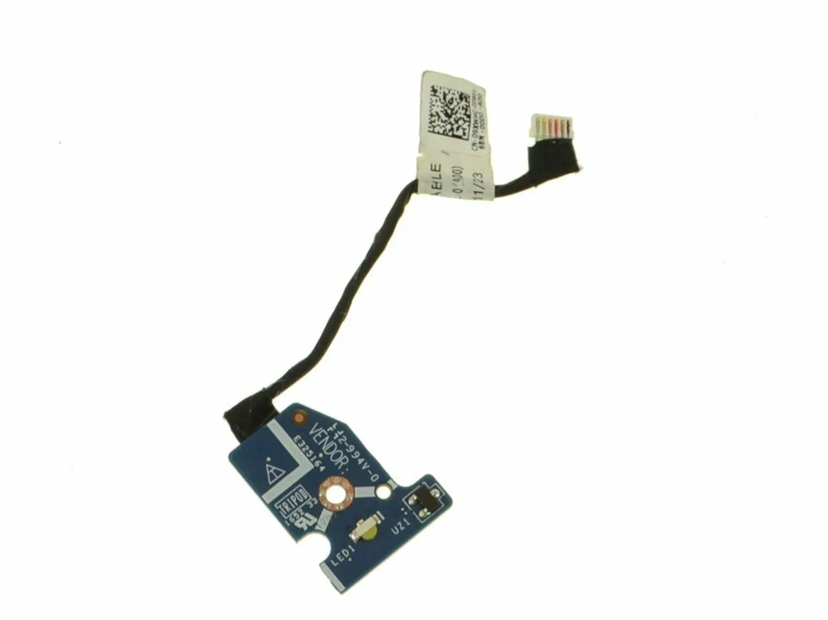 Small green Dell circuit board with status LEDs and cable, part 9XWHC