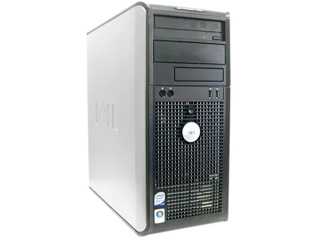 Black and silver refurbished OptiPlex 760 tower desktop with DVD-RW drive