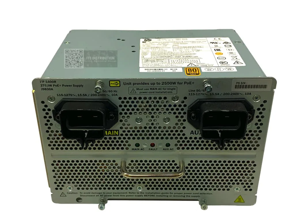 HP 5400R 2750W PoE+ zl2 plug-in power supply module