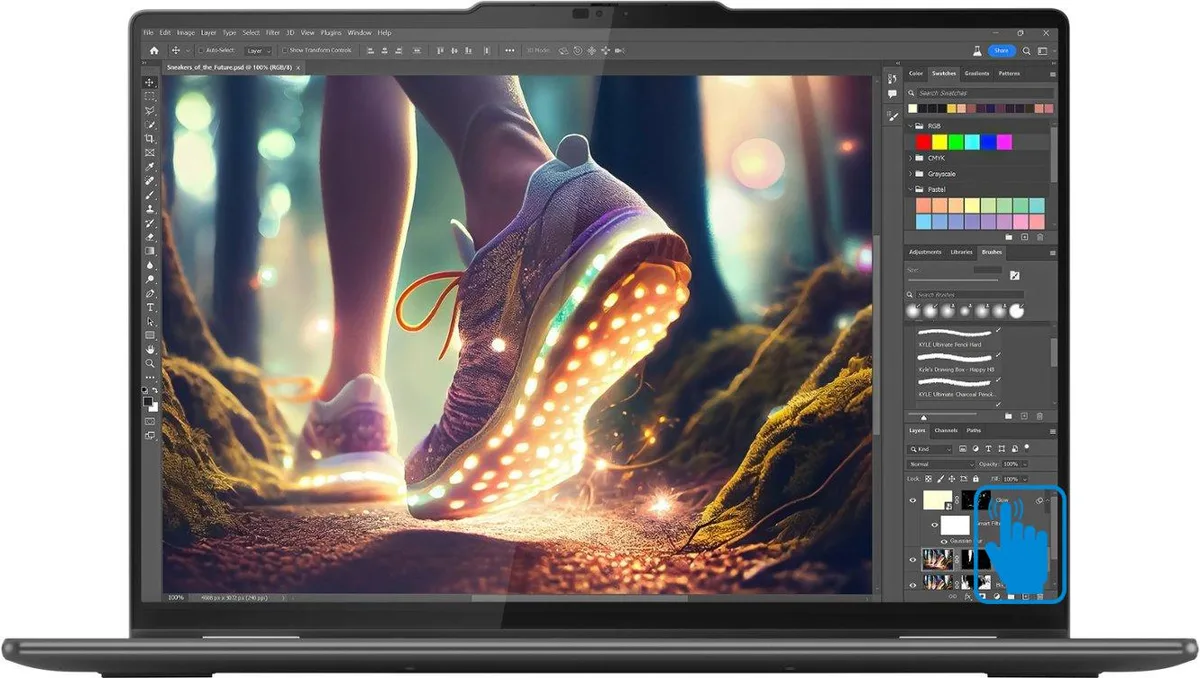 Storm Grey 2-in-1 convertible laptop with 16.0 inch touchscreen display