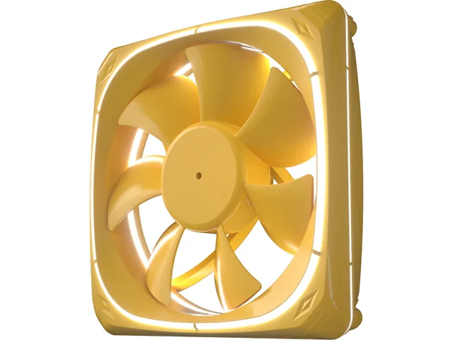 Vetroo Vetroo DF120 120mm Case Fan Yellow Frame White LED 1300 RPM 48.1 CFM Hydro Bearing — fotografia produktu