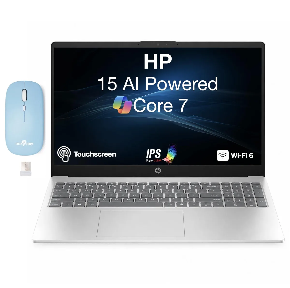 HP HP 15 laptop Core 7 150U 32GB DDR5 2TB PCIe SSD 15.6" touchscreen Silver — product photo