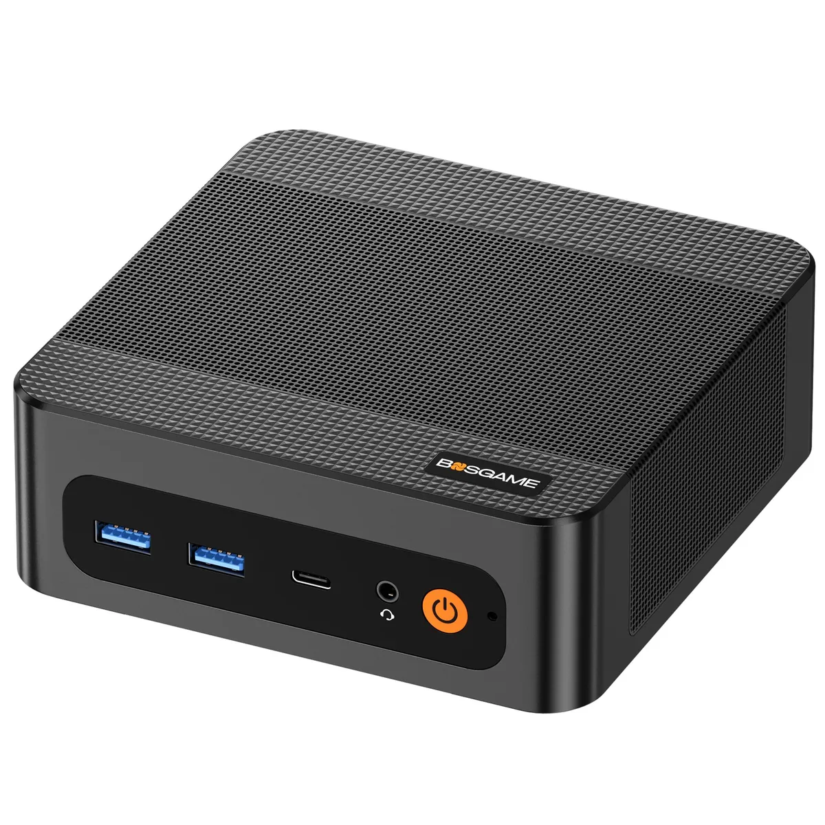 Small black Mini PC with compact square form factor