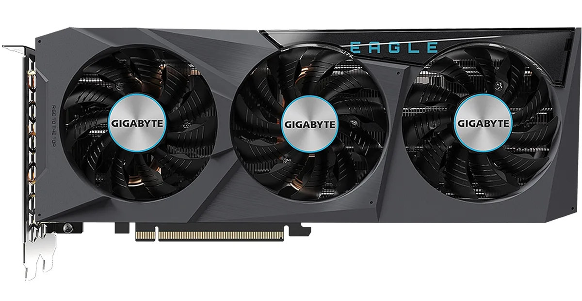 GIGABYTE RTX 3070 Eagle OC triple-fan graphics card with metal backplate