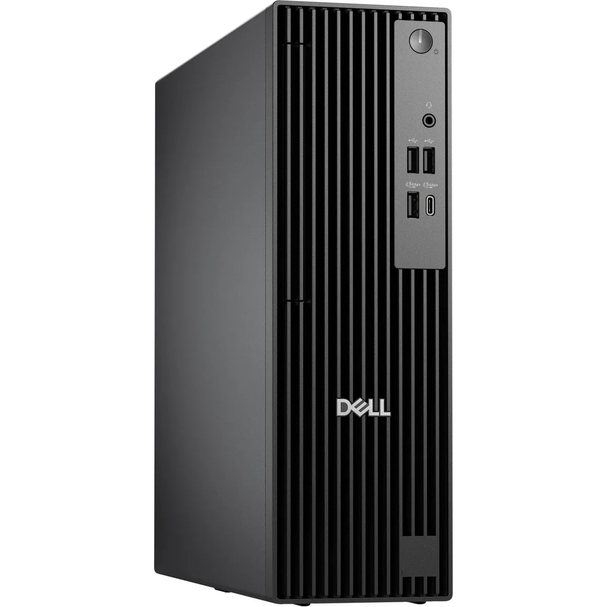 Compact slim desktop chassis in matte black finish