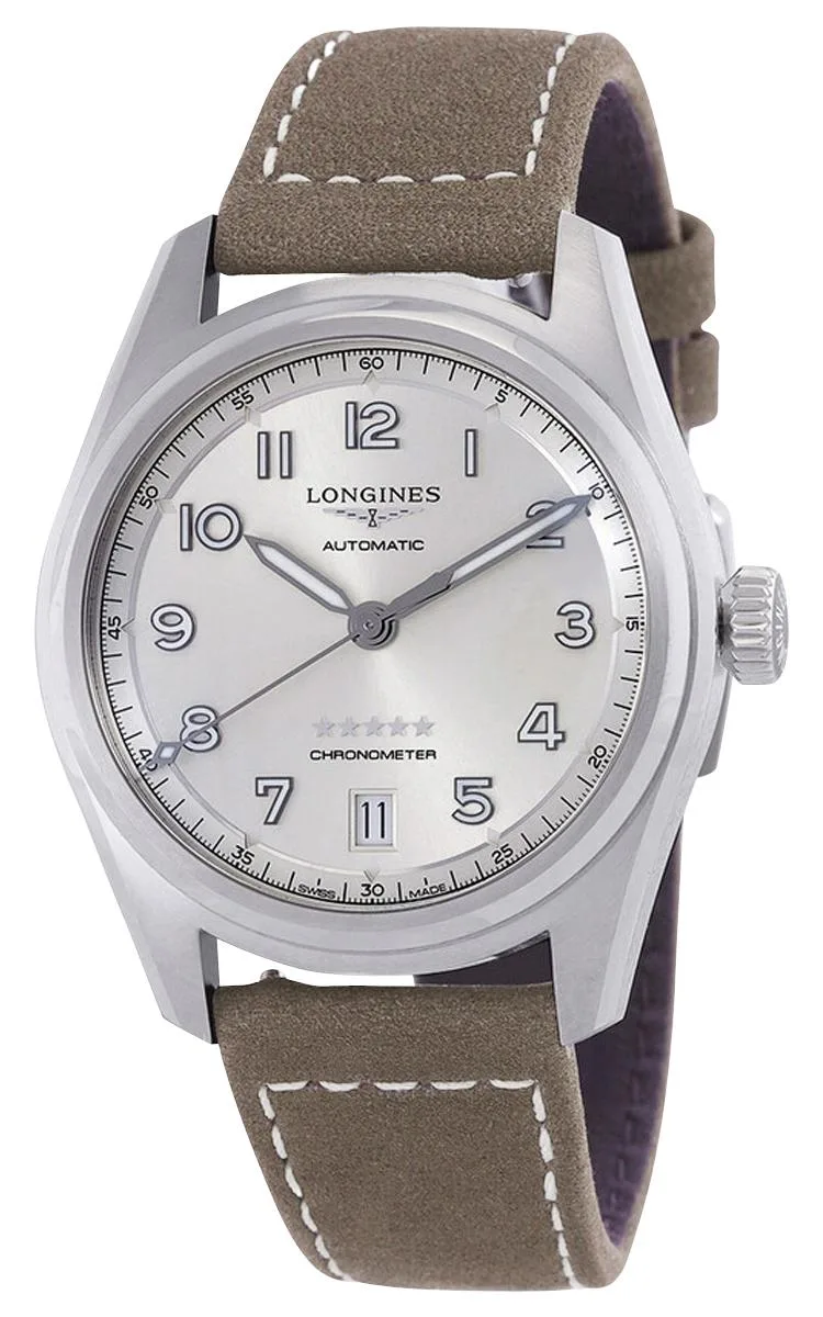 Longines Longines Spirit Automatic COSC 37 mm Champagne Dial Beige Leather Watch L3.410.4.63.2 — product photo