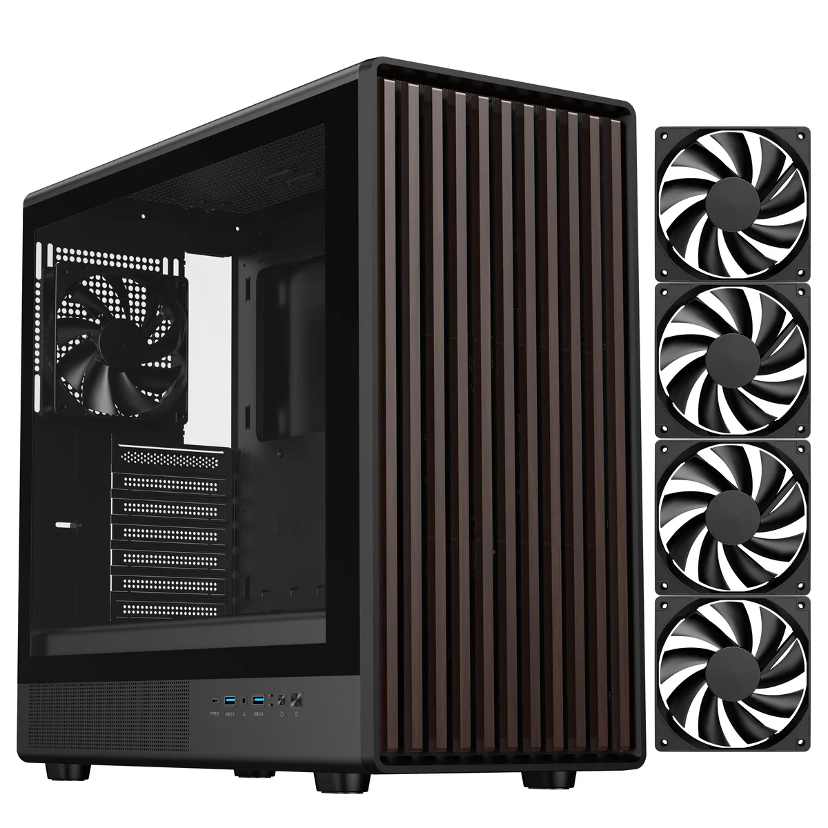 DIYPC DIYPC DIY-ATX08-Wood ATX mid-tower PC case — produktfoto