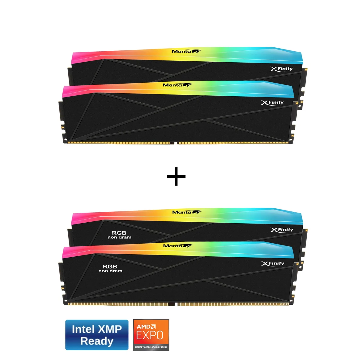 V-color V-color Manta XFinity SCC 2+2 Kit 32GB (2×16GB) DDR5 7800MHz CL38 Black — product photo