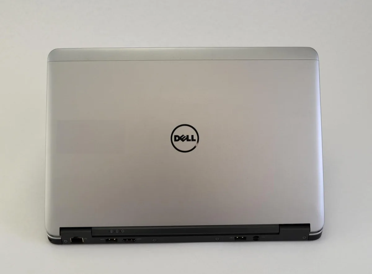 Gray Dell Latitude E7240 laptop closed showing matte finish 12.5 inch screen