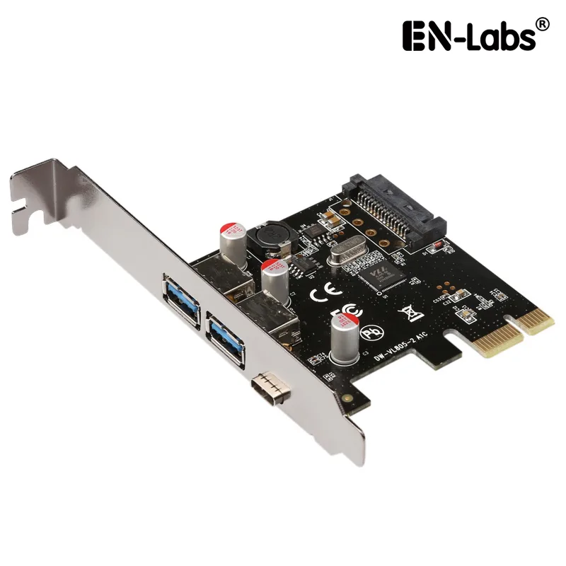 EN-Labs EN-Labs PCIEU3A2CS USB 3.1 Gen 1 Type-C + 2 Type-A PCIe expansion card, SATA power — ภาพสินค้า