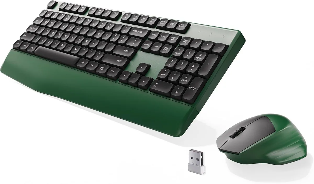 TUKO TUKO Ergonomic Keyboard & Mouse Combo Dark-Green Black 104 keys 2.4 GHz 33 ft — zdjęcie produktu