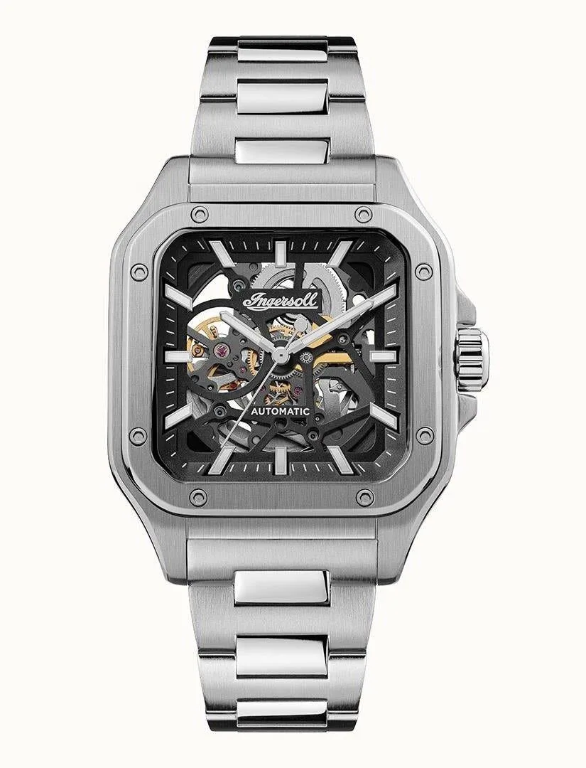 Ingersoll/Rand Ingersoll/Rand The Ollie I14501 Stainless Steel Skeleton Dial Automatic Watch — produkto nuotrauka