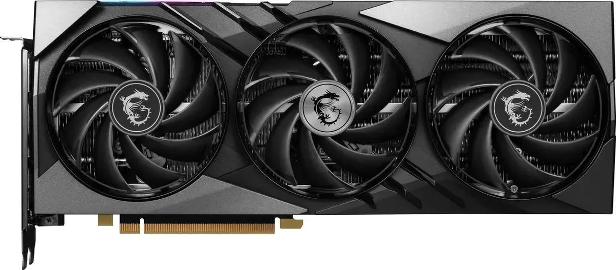 MSI GeForce RTX 4070 SUPER Gaming X Slim triple-fan graphics card in dark finish