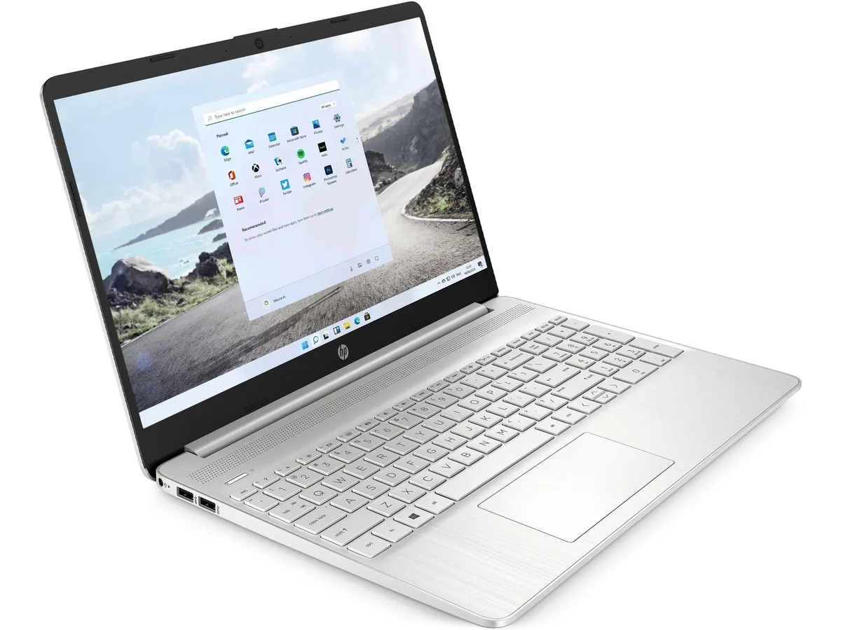 Silver HP 15dy notebook with 15.6 inch HD touch display