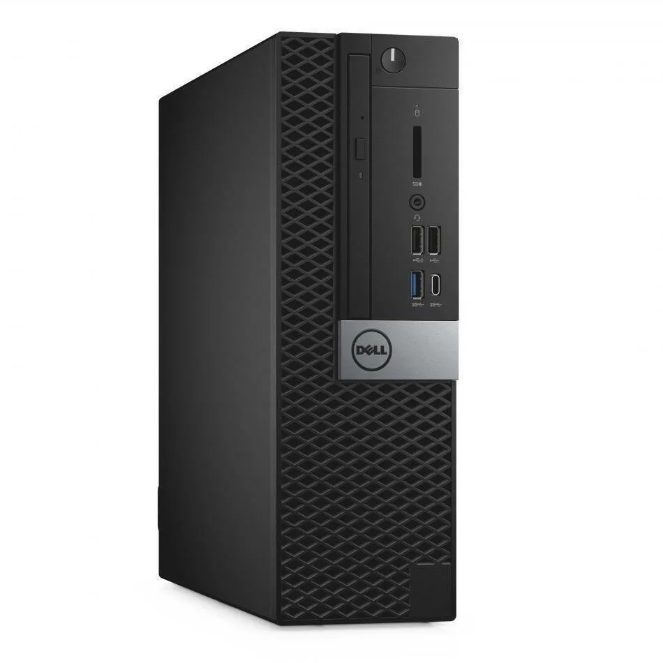 Small black Dell 5060 SFF tower with keyboard and mouse