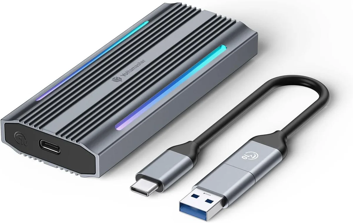 Yottamaster Yottamaster NVME 10Gbps USB 3.1 Gen 2 M.2 NVME SSD Enclosure Gray — 제품 사진