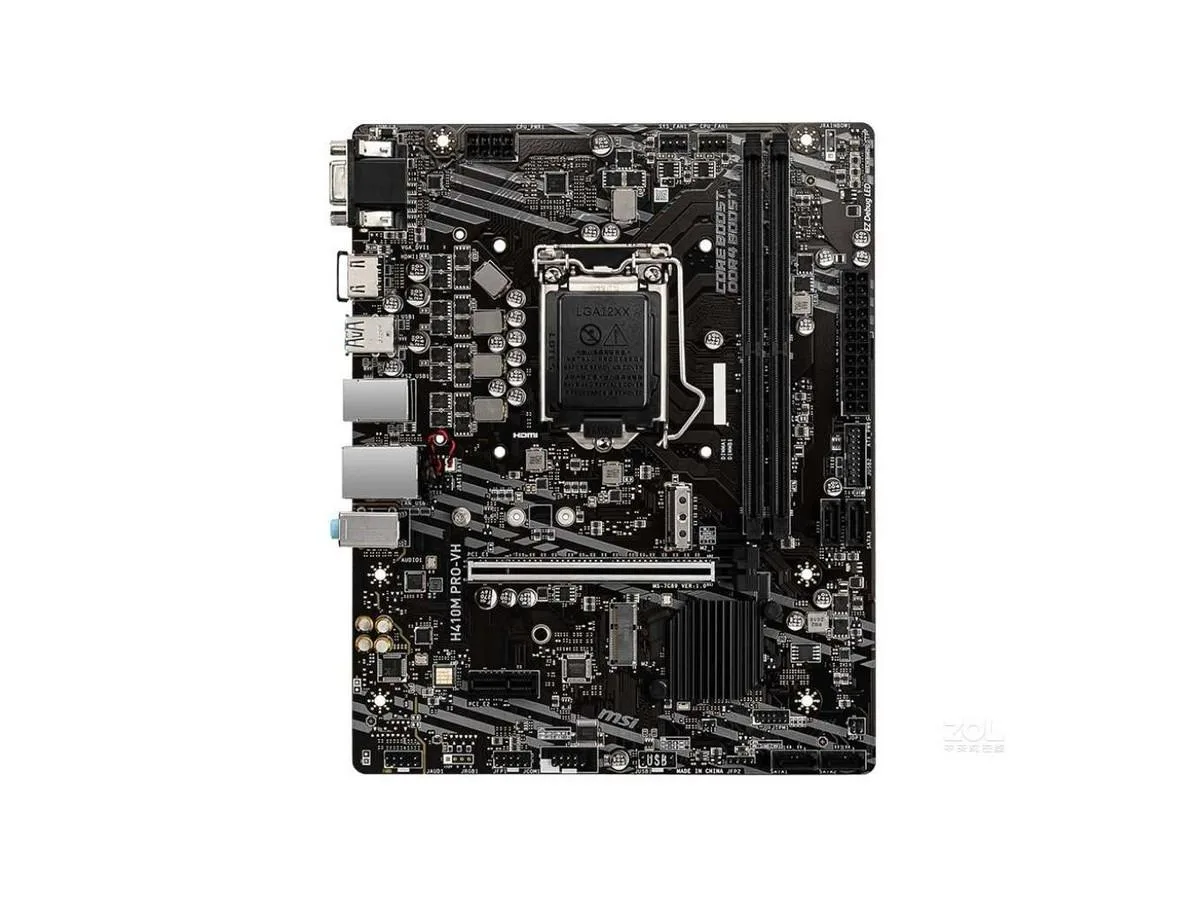 Green Micro ATX motherboard with silver heatsinks and black slots