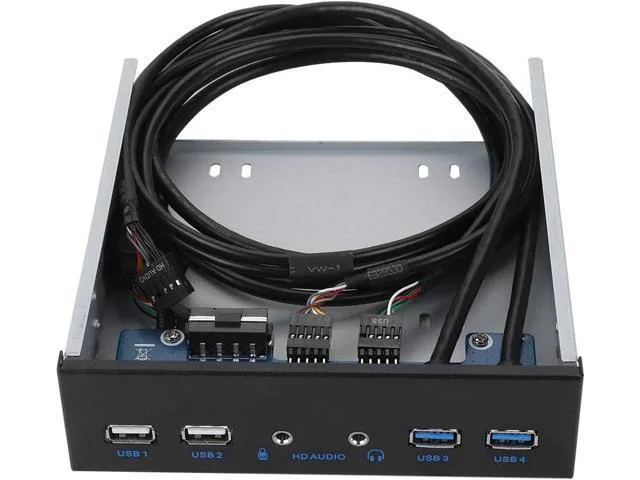 LORDWORLD LORDWORLD 5.25 inch Front Panel USB 3.0 4-Ports 3.5 inch Metal 19PIN HD Audio sound card — product photo