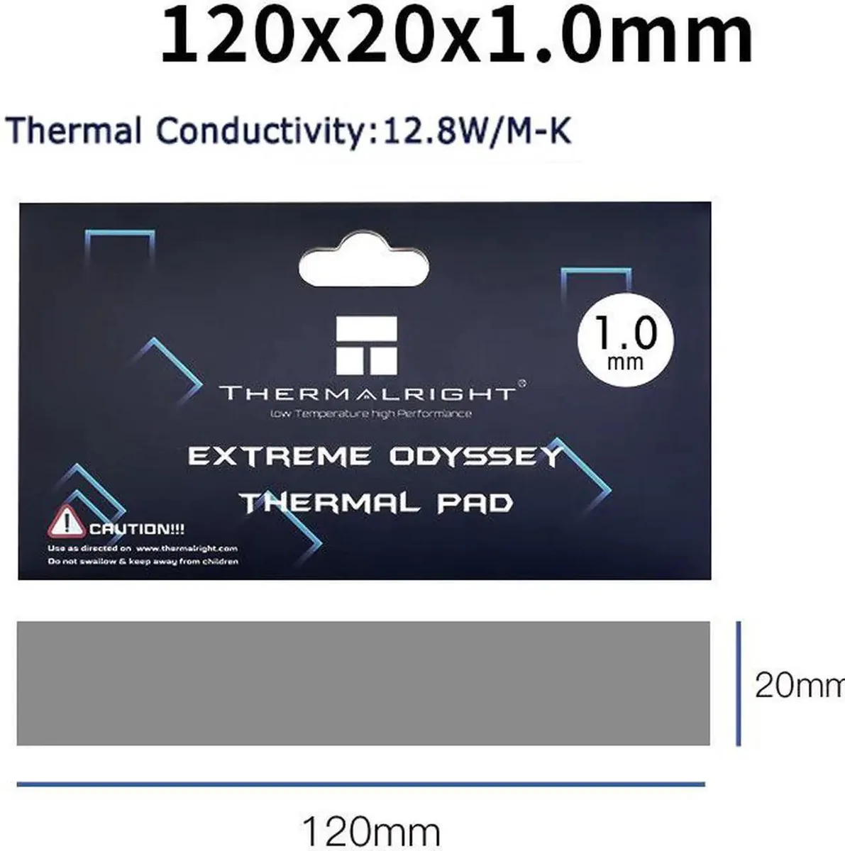Lirealar Lirealar 120x20mm 12.8 W/mK thermal pad 1.0mm 15g — صورة المنتج