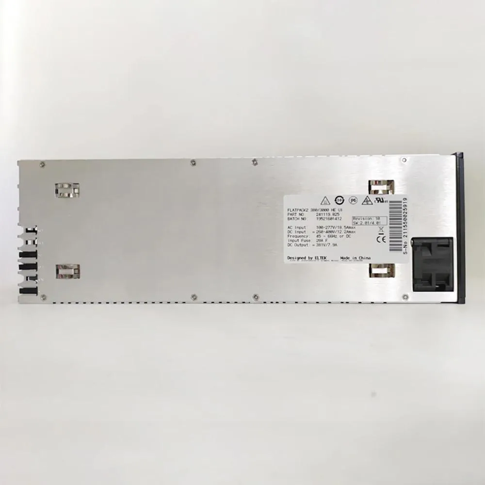 Rectangular ATX power module, matte metal finish, brand label visible
