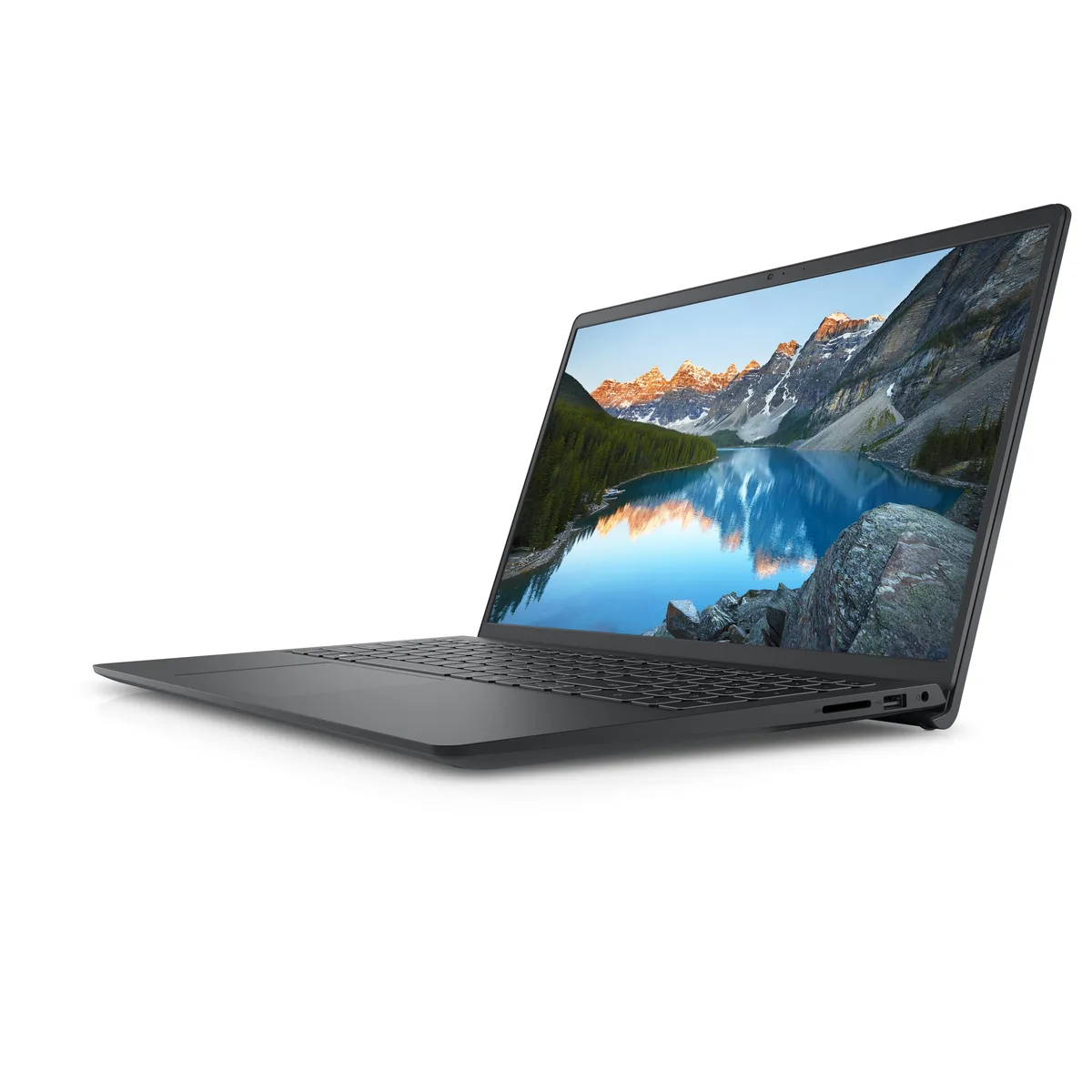 Black Dell Inspiron 3511 laptop, 15.6 inch FHD touchscreen, silver keyboard deck