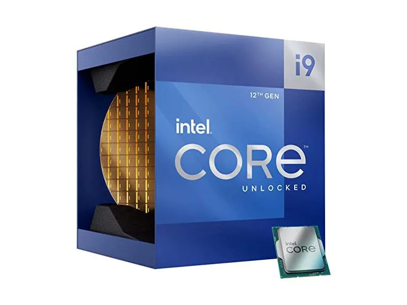 Silver rectangular CPU with gold contact pads and green substrate visible on LGA1700 package
