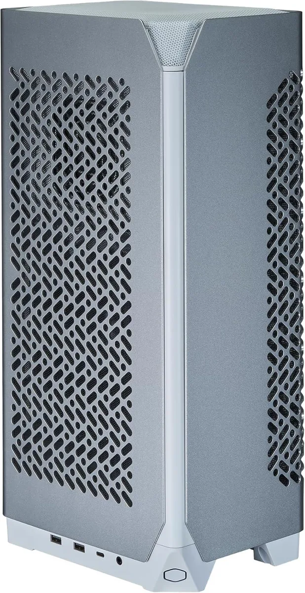 White Mini-ITX mini-tower case with clean panel lines