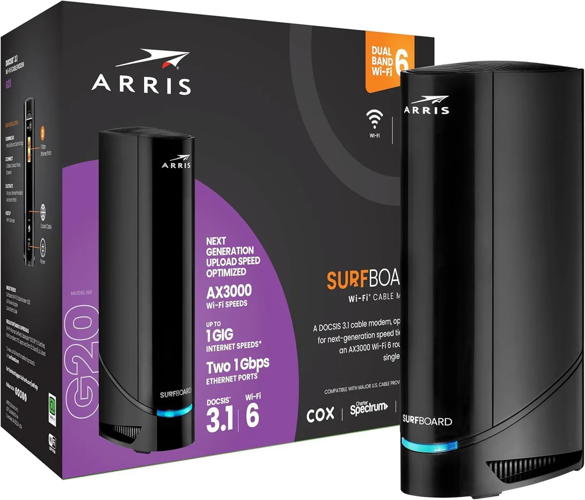 ARRIS ARRIS G20 DOCSIS 3.1 WiFi 6 AX3000 cable modem router combo — photo du produit