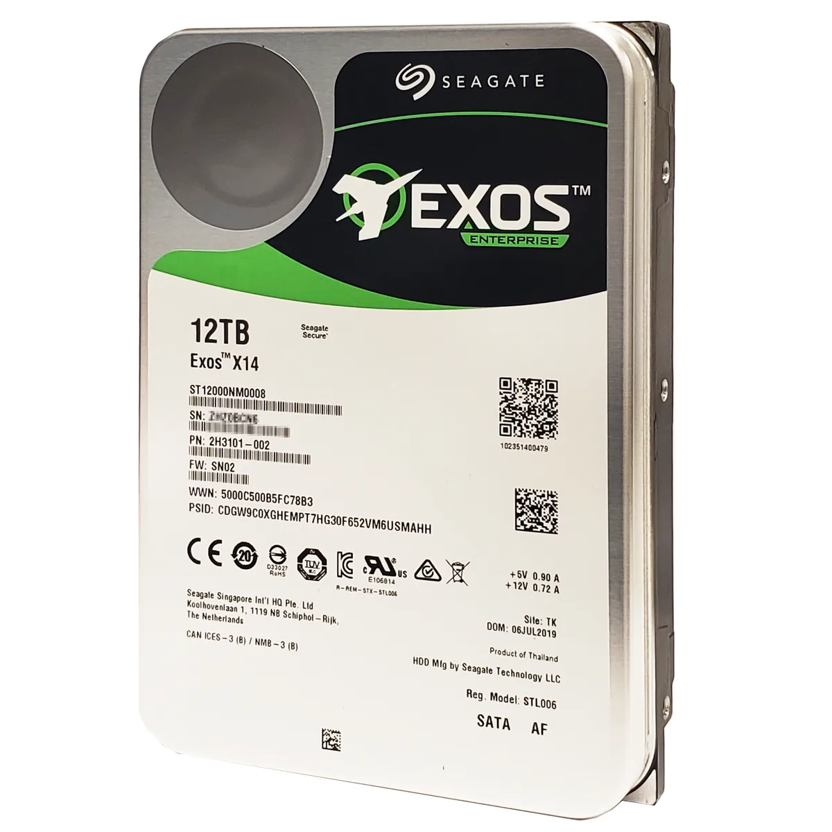 Seagate Seagate Exos X14 ST12000NM0008 12 TB internal hard drive — 商品写真