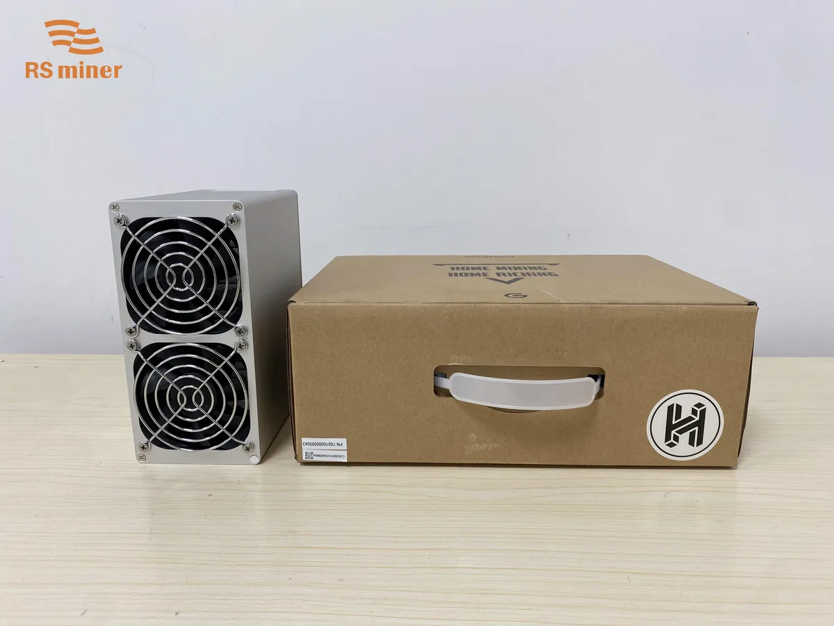 Silver rectangular crypto miner with Ethernet port, 175 by 150 by 84 mm, 235 GH/s, 230 W, 35 dB noise