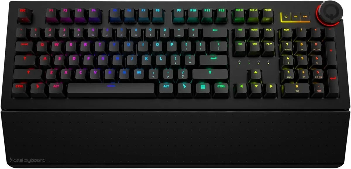 Full-size Das Keyboard 5QS Mark II with Cherry MX Red switches, US layout, black finish