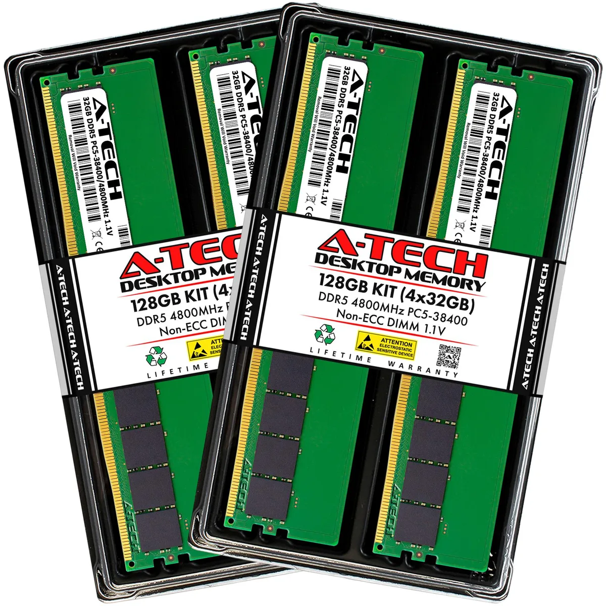 A-Tech A-Tech 128GB (4x32GB) DDR5 4800 CL40 1.1V desktop RAM — product photo