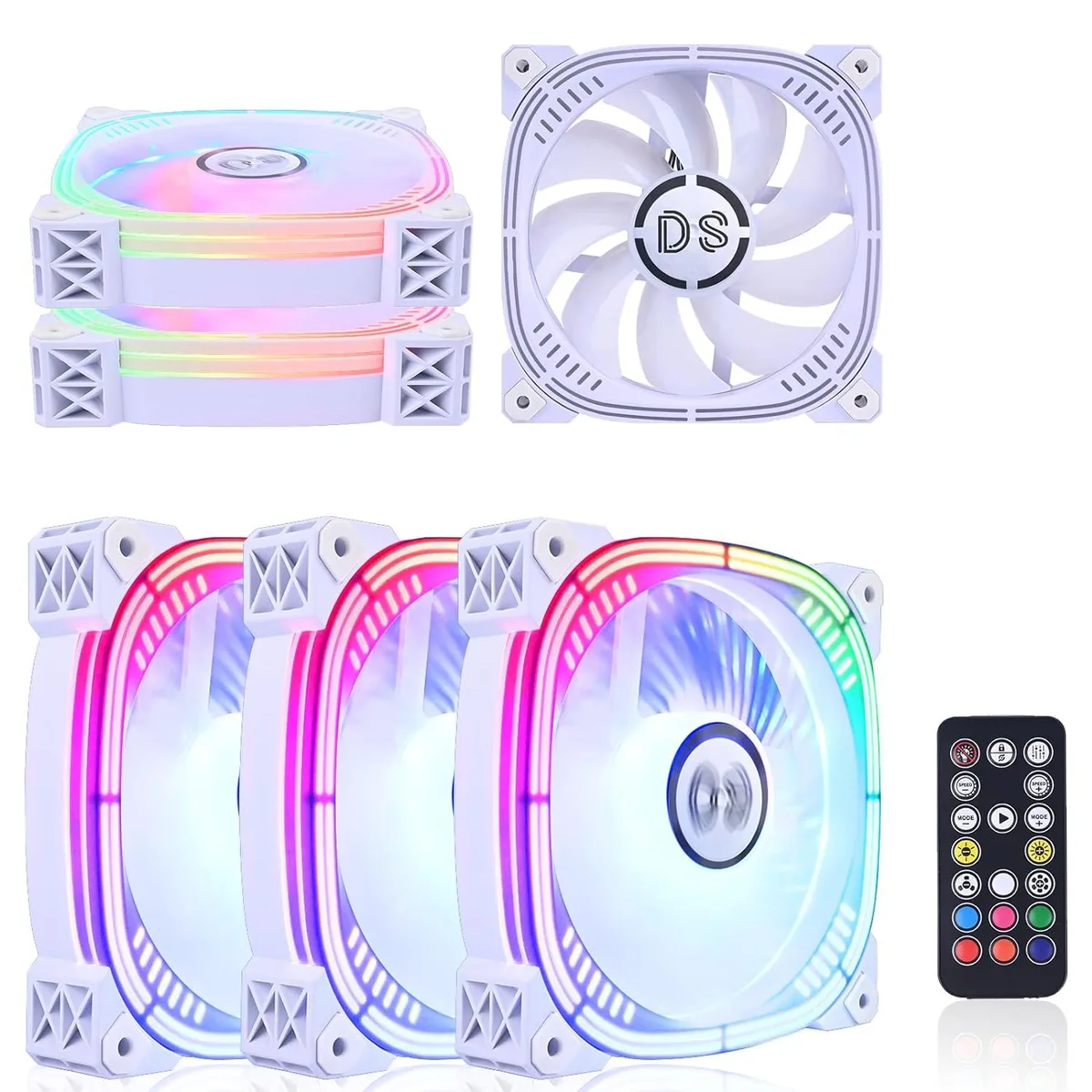 BFKK BFKK 120mm addressable RGB case fan 6-pack with controller — product photo