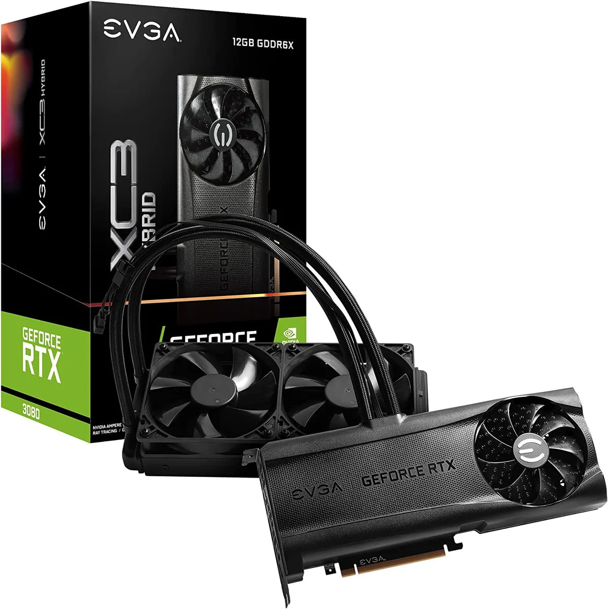 EVGA RTX 3080 XC3 Ultra Hybrid graphics card with all-metal backplate and ARGB lighting