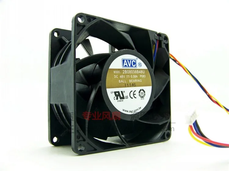 Fans Fans DYTB0838B8UBearing 80x80x38mm 48V 0.63A 4P PWM case fan — product photo