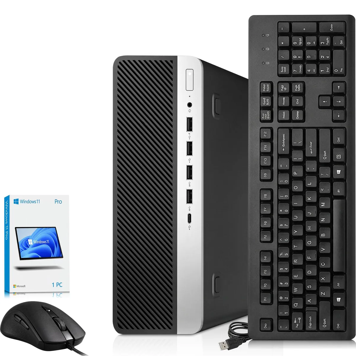 Small black HP ProDesk 600 G5 SFF tower