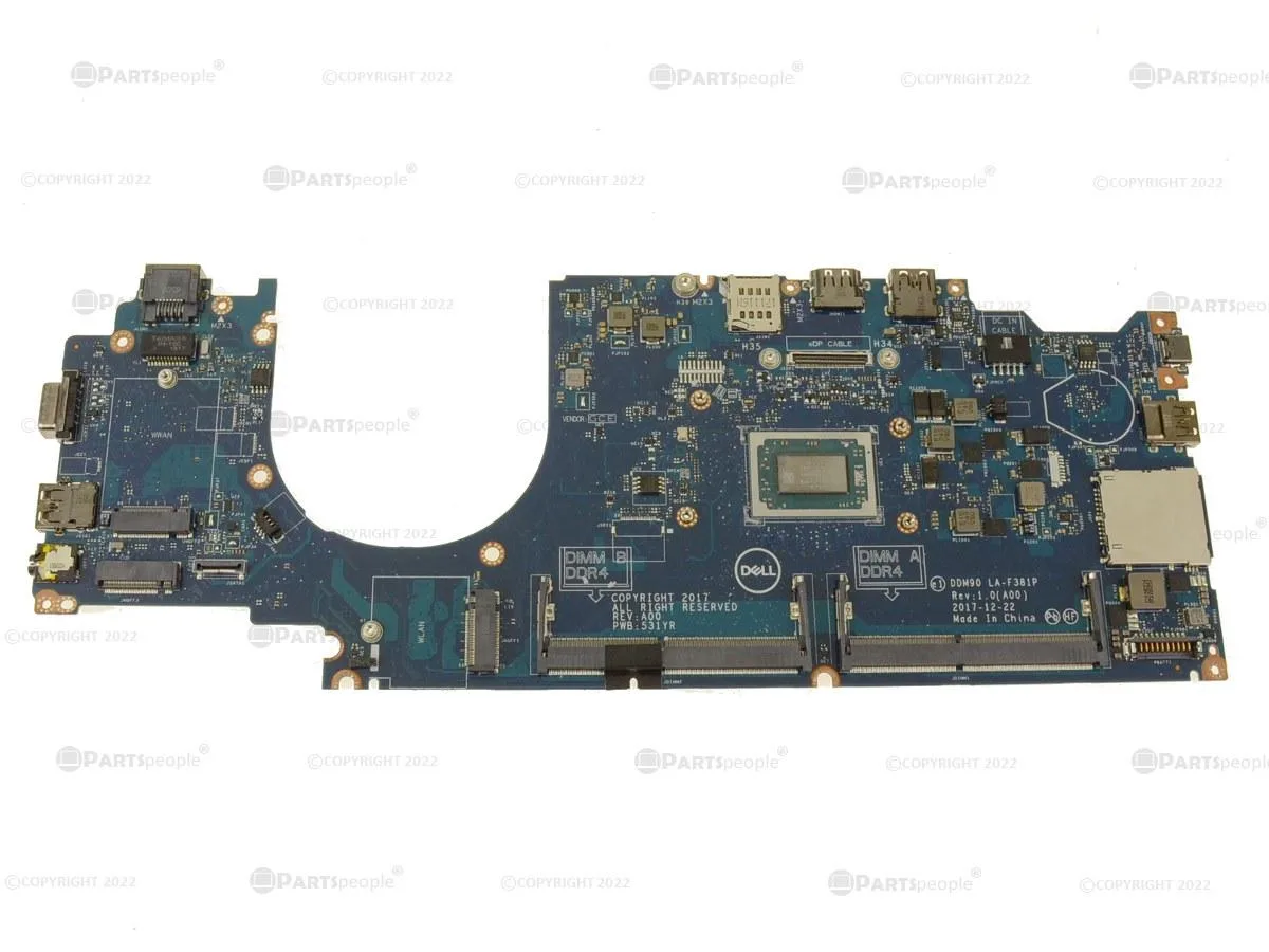 Dell Latitude 5495 motherboard with AMD Ryzen 7 2700U processor installed