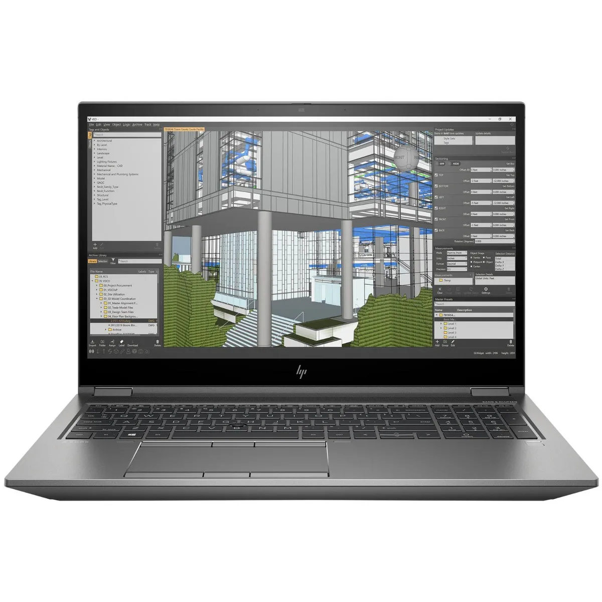 Gray 17.3 inch mobile workstation laptop with minor scratches and dents
