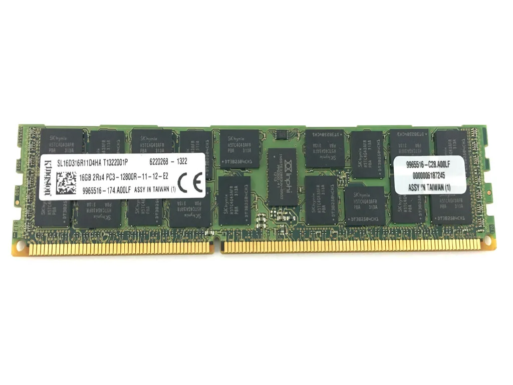 Kingston Technology Corp. Kingston Technology Corp. SL16D316R11D4HA 16GB 2Rx4 PC3-12800R ECC Reg desktop RAM — product photo